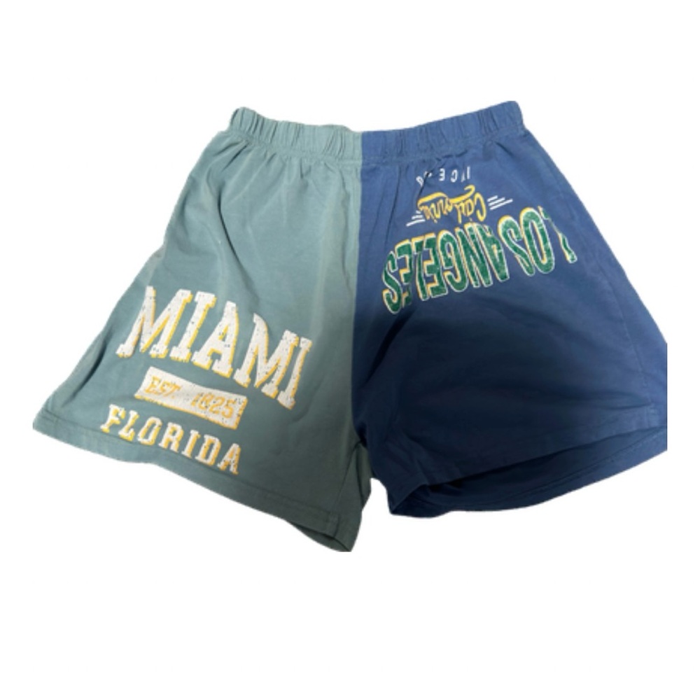 split color lounge shorts